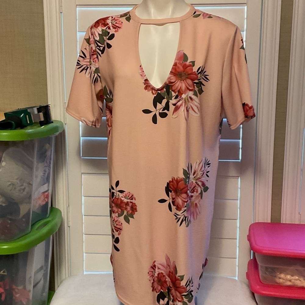 Boohoo Pink Floral Mini Dress